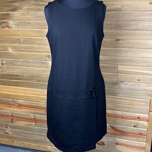White House Black Market Lined Black Sleeveless Dress Size Large 0305